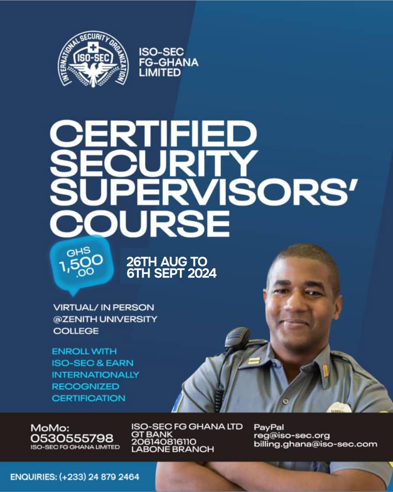 ISO-SEC CERTIFIED SECURITY SUPERVISOR’s COURSE | Global ISO-SEC HQ ...